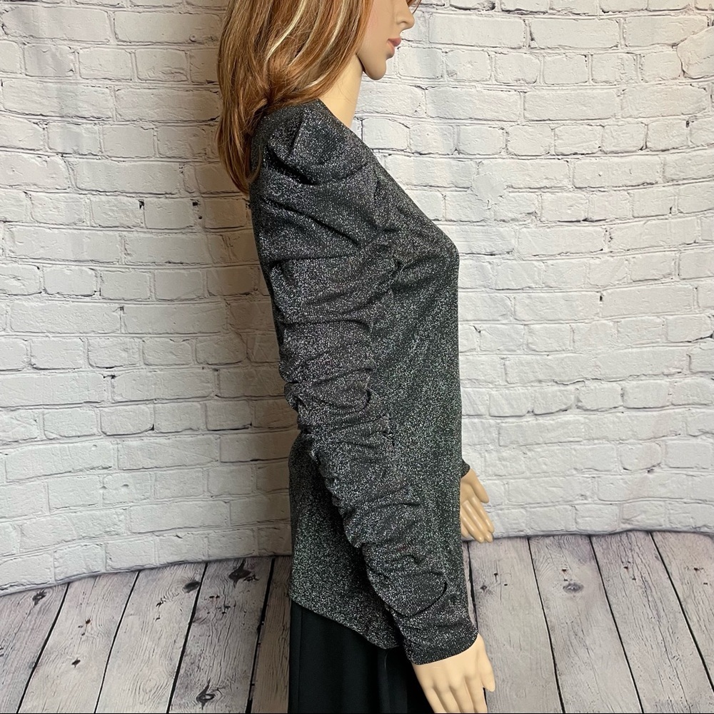 NWT New $148 Walter Baker Marwin Top Size L Black Silver - Picture 6 of 14